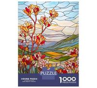 Rompecabezas De 1000 Piezas para Adolescentes Stained Glass Landscape Rompecabezas para Adultos Juego De Ingenio Análisis Y Lógica Actividades Divertidas En Casa, 70x50cm/1000pcs