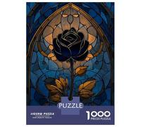 Rompecabezas De 1000 Piezas para Adolescentes Stained Glass Rose Window Rompecabezas para Adultos Juguete Decoración De Pared Decoración Difícil Y Desafiante 52x38cm/1000pcs