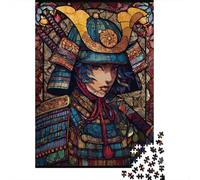Rompecabezas De 1000 Piezas para Adolescentes Stained Glass Samurai Art Print Rompecabezas para Adultos Juego Práctico Arte De Pared Oferta como Regalos para Toda La Familia 70x50cm/1000pcs