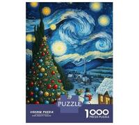 Rompecabezas De 1000 Piezas para Adolescentes Starry Christmas Night Rompecabezas para Adultos Juegos Relajantes Mejora La Memoria Ayuda A Ejercitar El Cerebro 52x38cm/1000pcs