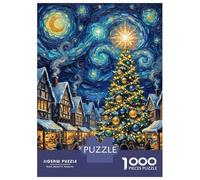 Rompecabezas De 1000 Piezas Para Adolescentes Starry Night Christmas Market Painting Van Gogh Style Holiday Art Rompecabezas Para Adultos Juguete Decoración De Pared Mejora La Memoria Desafío Educativ