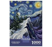 Rompecabezas De 1000 Piezas Para Adolescentes Starry Night Inspired Mountain Landscape Painting Rompecabezas Para Adultos Juegos De Relajación Regalos De Cumpleaños Para Amigos Y Familiares 70x50cm/10