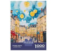 Rompecabezas De 1000 Piezas para Adolescentes Starry Night Paris Print Rompecabezas para Adultos Juego Familiar Análisis Y Lógica Interacción Entre Padres E Hijos 52x38cm/1000pcs