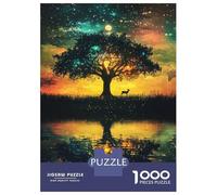 Rompecabezas De 1000 Piezas para Adolescentes Starry Tree by Water Rompecabezas para Adultos Juego De Ingenio Una Obra De Arte Gran Regalo para Jugar 38x26cm/1000pcs