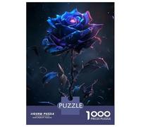Rompecabezas De 1000 Piezas para Adolescentes Stary Black Rose Flower Rompecabezas para Adultos Juegos Relajantes Decoración del Hogar Juego Desafiante Regalos 38x26cm/1000pcs