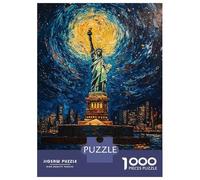 Rompecabezas De 1000 Piezas para Adolescentes Statue of Liberty Night Rompecabezas para Adultos Juego Familiar Decoración del Hogar Cumpleaños Y Navidad 38x26cm/1000pcs