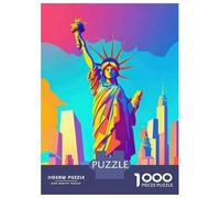 Rompecabezas De 1000 Piezas para Adolescentes Statue of Liberty Poster Rompecabezas para Adultos Juego De Ingenio Decoración 52x38cm/1000pcs