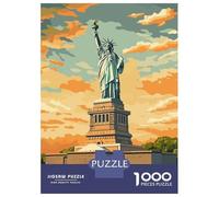 Rompecabezas De 1000 Piezas para Adolescentes Statue of Liberty Sunset Rompecabezas para Adultos Juegos De Relajación Regalos De Cumpleaños para Amigos Y Familiares 70x50cm/1000pcs