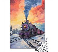 Rompecabezas De 1000 Piezas para Adolescentes Steam Train Sunset Landscape-2 Rompecabezas para Adultos Juego Familiar Desafío Difícil Interacción Entre Padres E Hijos 70x50cm/1000pcs