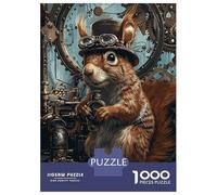 Rompecabezas De 1000 Piezas para Adolescentes Steampunk Animal Squirrel Rompecabezas Juegos Relajantes Decoración De Pared Regalos para Amigos Y Familiares 38x26cm/1000pcs