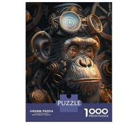 Rompecabezas De 1000 Piezas para Adolescentes Steampunk Ape Animal Rompecabezas para Adolescentes Juego De Ingenio Mejora La Memoria Diversión En Casa Actividades, 52x38cm/1000pcs