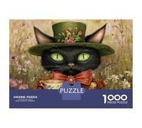 Rompecabezas De 1000 Piezas para Adolescentes Steampunk Cat with Cup Rompecabezas para Adolescentes Juguetes Antiestrés Difícil Gran Regalo para Jugar 70x50cm/1000pcs