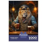 Rompecabezas De 1000 Piezas para Adolescentes Steampunk Craft Beer Lion Rompecabezas Juegos Relajantes Decoración De Pared Regalos para Amigos Y Familiares 38x26cm/1000pcs