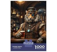 Rompecabezas De 1000 Piezas para Adolescentes Steampunk Craft Beer Tiger Rompecabezas para Adultos Juego Práctico Pero Divertido Y Humorístico para Cumpleaños, Navidad 38x26cm/1000pcs