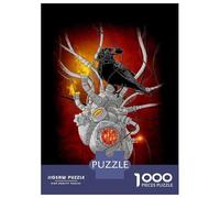 Rompecabezas De 1000 Piezas para Adolescentes Steampunk Crow Art Print Rompecabezas para Adultos Juguetes De Bricolaje Montaje De Patrones Ayuda A Ejercitar El Cerebro 70x50cm/1000pcs