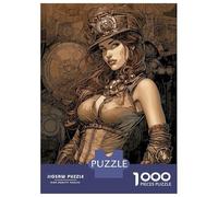 Rompecabezas De 1000 Piezas para Adolescentes Steampunk Girl Rompecabezas para Adultos Juegos Relajantes Mejora La Memoria Ayuda A Ejercitar El Cerebro 52x38cm/1000pcs