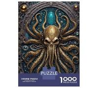Rompecabezas De 1000 Piezas para Adolescentes Steampunk Golden Kraken Rompecabezas para Adultos Juguetes De Bricolaje Difícil Difícil Diversión En El Hogar Actividades, 52x38cm/1000pcs