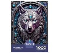 Rompecabezas De 1000 Piezas para Adolescentes Steampunk Metal White Wolf Rompecabezas para Adultos Juego De Ingenio para Mejorar La Memoria Regalos para Amigos Y Familiares 70x50cm/1000pcs