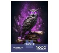 Rompecabezas De 1000 Piezas para Adolescentes Steampunk Owl on Books with Magic Rompecabezas para Adultos Juegos Divertidos Decoración Cumpleaños, Navidad 70x50cm/1000pcs