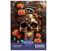 Rompecabezas De 1000 Piezas para Adolescentes Steampunk Skull Wall Art Print Rompecabezas para Adultos Juguetes DIY Desafío Difícil Regalos para Amigos Y Familiares 38x26cm/1000pcs