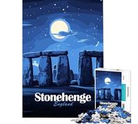 Rompecabezas de 1000 Piezas para Adolescentes Stonehenge de Noche Juguetes educativos y de Aprendizaje Juegos relajantes Una Obra de Arte Regalo de cumpleaños Tamaño 75x50cm