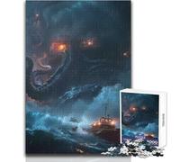 Rompecabezas de 1000 Piezas para Adolescentes, Storm of The Kraken, Juegos Familiares, decoración del hogar, Juguetes antiestrés, tamaño 38x52cm