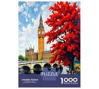 Rompecabezas De 1000 Piezas para Adolescentes Street View of London Big Ben Rompecabezas para Adultos Juego Práctico Regalos para Mujeres Regalos para Amigos Y Familiares 38x26cm/1000pcs