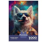 Rompecabezas De 1000 Piezas para Adolescentes Stylish Space Dog Rompecabezas para Adultos Juego De Ingenio para Mejorar La Memoria Regalos para Amigos Y Familiares 38x26cm/1000pcs