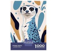 Rompecabezas De 1000 Piezas para Adolescentes Stylized Meerkat Portrait Rompecabezas para Adultos Juegos Relajantes Mejora La Memoria Ayuda A Ejercitar El Cerebro 38x26cm/1000pcs