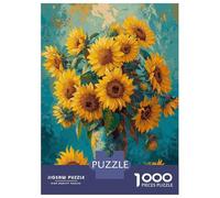 Rompecabezas De 1000 Piezas para Adolescentes Sunflower Bouquet Painting Print Rompecabezas Juegos Divertidos para La Diversión Familiar Oferta como Regalos para Toda La Familia 52x38cm/1000pcs