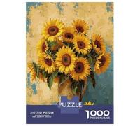 Rompecabezas De 1000 Piezas para Adolescentes Sunflower Bouquet Painting Print Rompecabezas para Adultos Juegos Relajantes Regalos para Mujeres 70x50cm/1000pcs