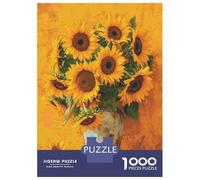 Rompecabezas De 1000 Piezas para Adolescentes Sunflower Bouquet Wall Art Print Rompecabezas para Adultos Juego Práctico Decoración Gran Regalo para Jugar 38x26cm/1000pcs