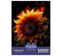 Rompecabezas De 1000 Piezas para Adolescentes Sunflower Flames Smoke Rompecabezas para Adultos Juego De Ingenio Difícil Gran Regalo para Jugar 52x38cm/1000pcs