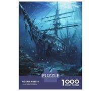 Rompecabezas De 1000 Piezas para Adolescentes Sunken Pirate Ship Wreck Rompecabezas para Adultos Juegos Relajantes Montaje De Patrones Regalos para Amigos Y Familiares 52x38cm/1000pcs