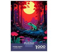 Rompecabezas De 1000 Piezas para Adolescentes Sunset Frog Pixel Art Rompecabezas para Adultos Juegos Relajantes Decoración Desafío Educativo 52x38cm/1000pcs