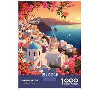 Rompecabezas De 1000 Piezas para Adolescentes Sunset in Santorini Rompecabezas Juego Práctico Mejora La Memoria Oferta como Regalo para Toda La Familia 70x50cm/1000pcs