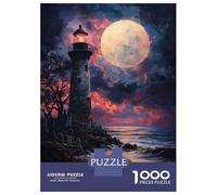 Rompecabezas De 1000 Piezas para Adolescentes Sunset Ocean Lighthouse Rompecabezas para Adultos Juguetes De Bricolaje Decoración del Hogar Juego Desafiante Regalos 52x38cm/1000pcs