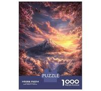 Rompecabezas De 1000 Piezas para Adolescentes Sunset Sakura Fuji Rompecabezas para Adultos Juego Familiar Desafío Difícil Interacción Entre Padres E Hijos 38x26cm/1000pcs