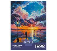 Rompecabezas De 1000 Piezas para Adolescentes Sunset Serenity Coastal Reflections Rompecabezas para Adultos Juego Familiar Pero Divertido Y Humorístico Desafío Educativo 38x26cm/1000pcs