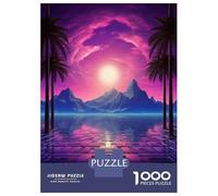 Rompecabezas De 1000 Piezas para Adolescentes Sunset Synthwave Harmony Rompecabezas para Adultos Juegos Relajantes Alivia El Estrés Ayuda A Ejercitar El Cerebro 38x26cm/1000pcs