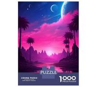 Rompecabezas De 1000 Piezas para Adolescentes Sunset Synthwave Reverie Rompecabezas para Adultos Juego De Ingenio Análisis Y Lógica Actividades Divertidas En Casa, 38x26cm/1000pcs