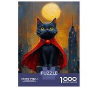 Rompecabezas De 1000 Piezas para Adolescentes Super Cat in Cityscape Painting Rompecabezas para Adultos Juegos Familiares Regalos para Mujeres Cumpleaños 70x50cm/1000pcs