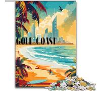 Rompecabezas de 1000 Piezas para Adolescentes surfeando en Gold Coast Entrena tu Cerebro y Tus Manos cumpleaños para Mayores de 14 años 26x38cm