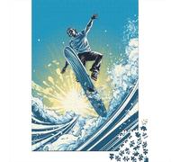 Rompecabezas De 1000 Piezas para Adolescentes Surfing Adventure Wave Riding Fun Rompecabezas para Adultos Juego Práctico Montaje De Patrones Diversión En Casa Actividades, 70x50cm/1000pcs