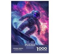 Rompecabezas De 1000 Piezas para Adolescentes Surfing Astronaut Rompecabezas para Adultos Juguetes De Bricolaje Decoración del Hogar Juego Desafiante Regalos 38x26cm/1000pcs
