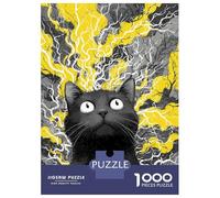 Rompecabezas De 1000 Piezas para Adolescentes Surprised Black Cat with Abstract Background Rompecabezas para Adultos Juguetes Antiestrés Desafío Difícil Desafiante De Completar 70x50cm/1000pcs