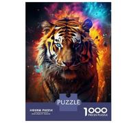 Rompecabezas De 1000 Piezas para Adolescentes Surreal Fantasy Tiger Rompecabezas para Adultos Juegos Relajantes Arte De Pared Diversión En Casa Actividades, 38x26cm/1000pcs