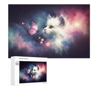 Rompecabezas de 1000 piezas para adolescentes susurrando mariposas, un cuento de gato caprichoso para adultos, juego práctico pero divertido y divertido como regalo para toda la familia, 1000 piezas