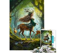 Rompecabezas de 1000 Piezas para Adolescentes Susurros en el Bosque Salvaje Juguetes de Bricolaje decoración de Pared cumpleaños y Navidad (tamaño 38x26cm)