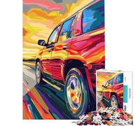 Rompecabezas de 1000 Piezas para Adolescentes SUV Rojo en la Carretera Actividades Divertidas para Hacer en casa Regalo de cumpleaños Juegos educativos para Mayores de 14 años Juego Incluido